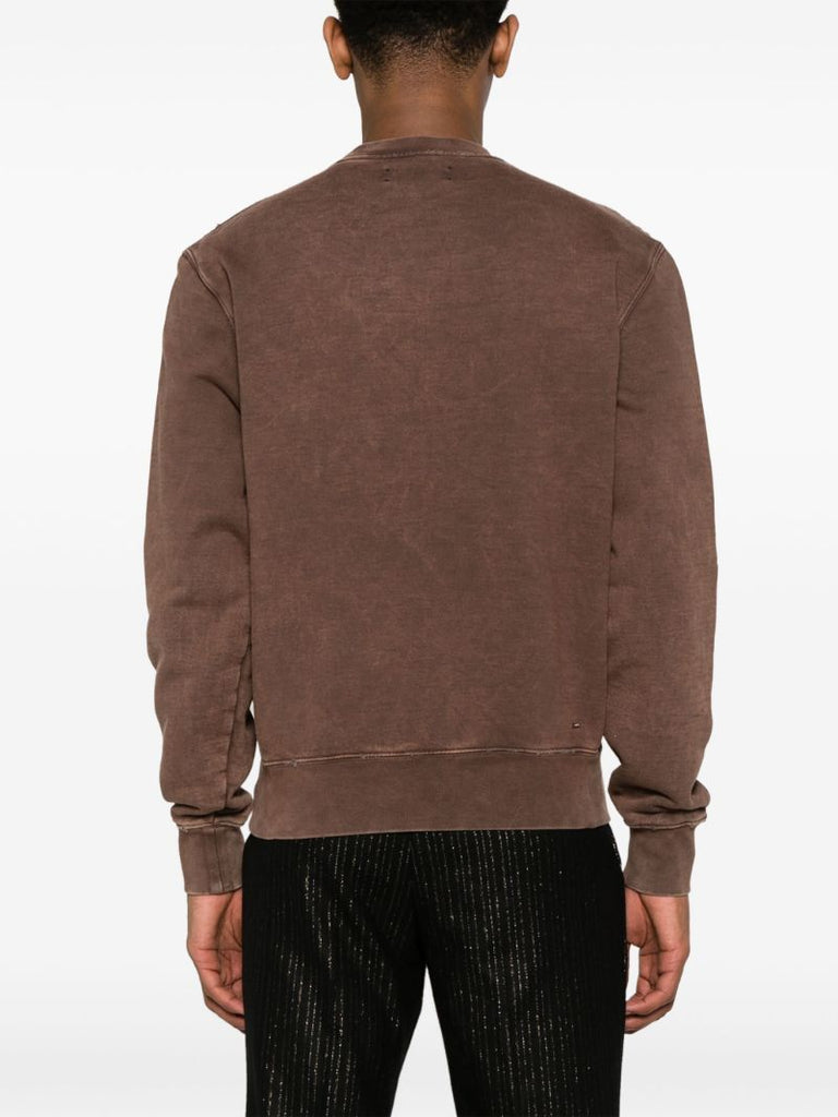 Brown Eagle-print Cotton Sweatshirt