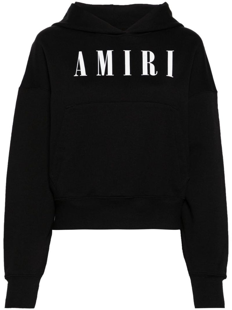 Black Logo-print Cotton Hoodie