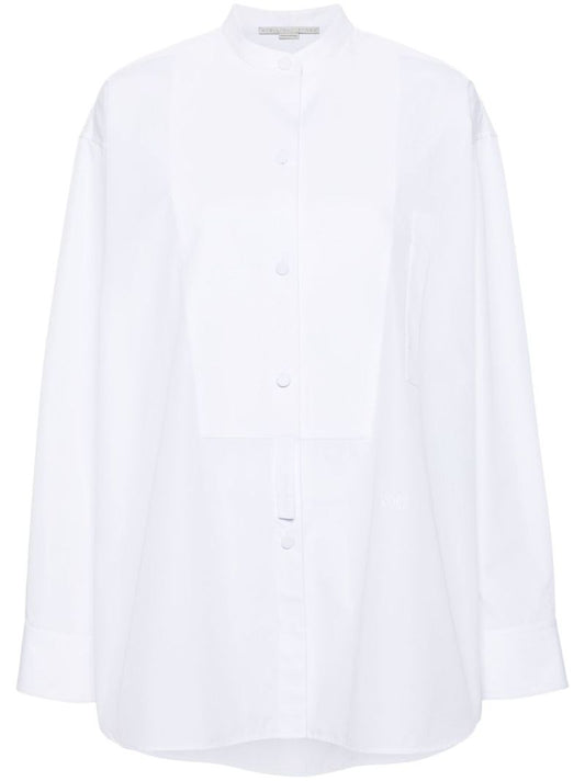 White Plastron Cotton Shirt