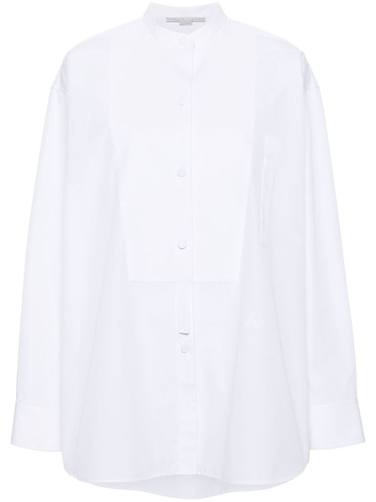 White Plastron Cotton Shirt