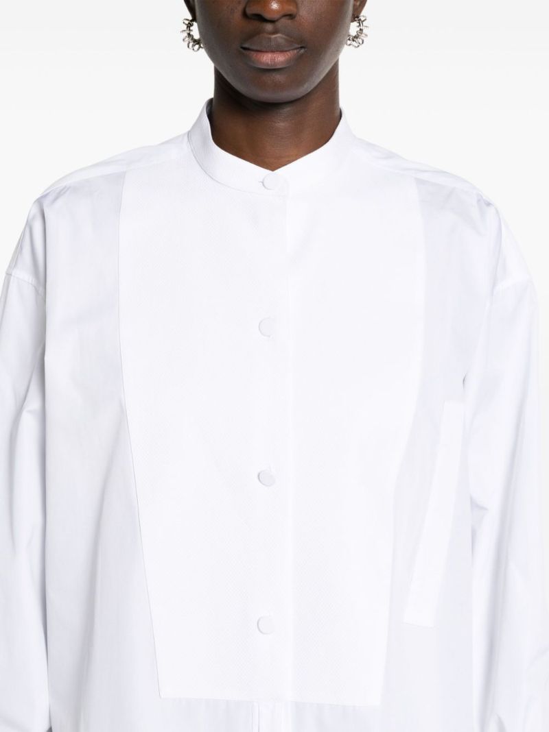 White Plastron Cotton Shirt