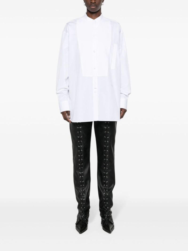White Plastron Cotton Shirt