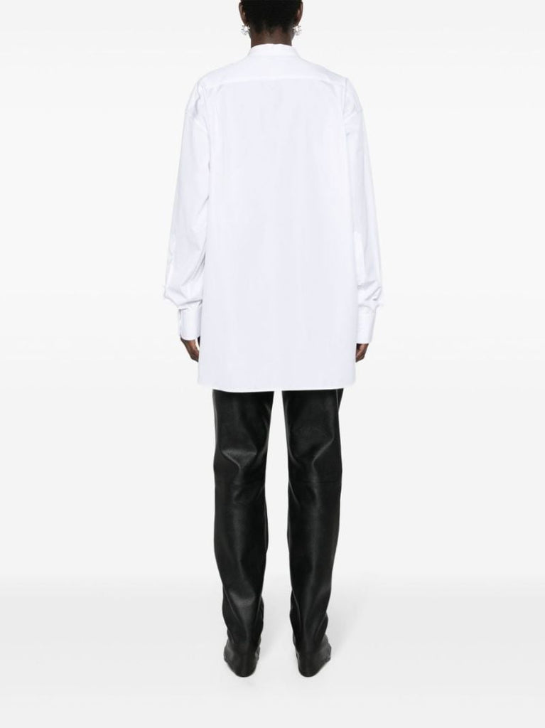 White Plastron Cotton Shirt