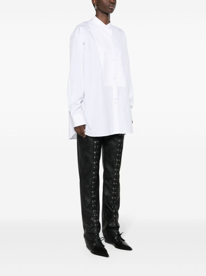 White Plastron Cotton Shirt