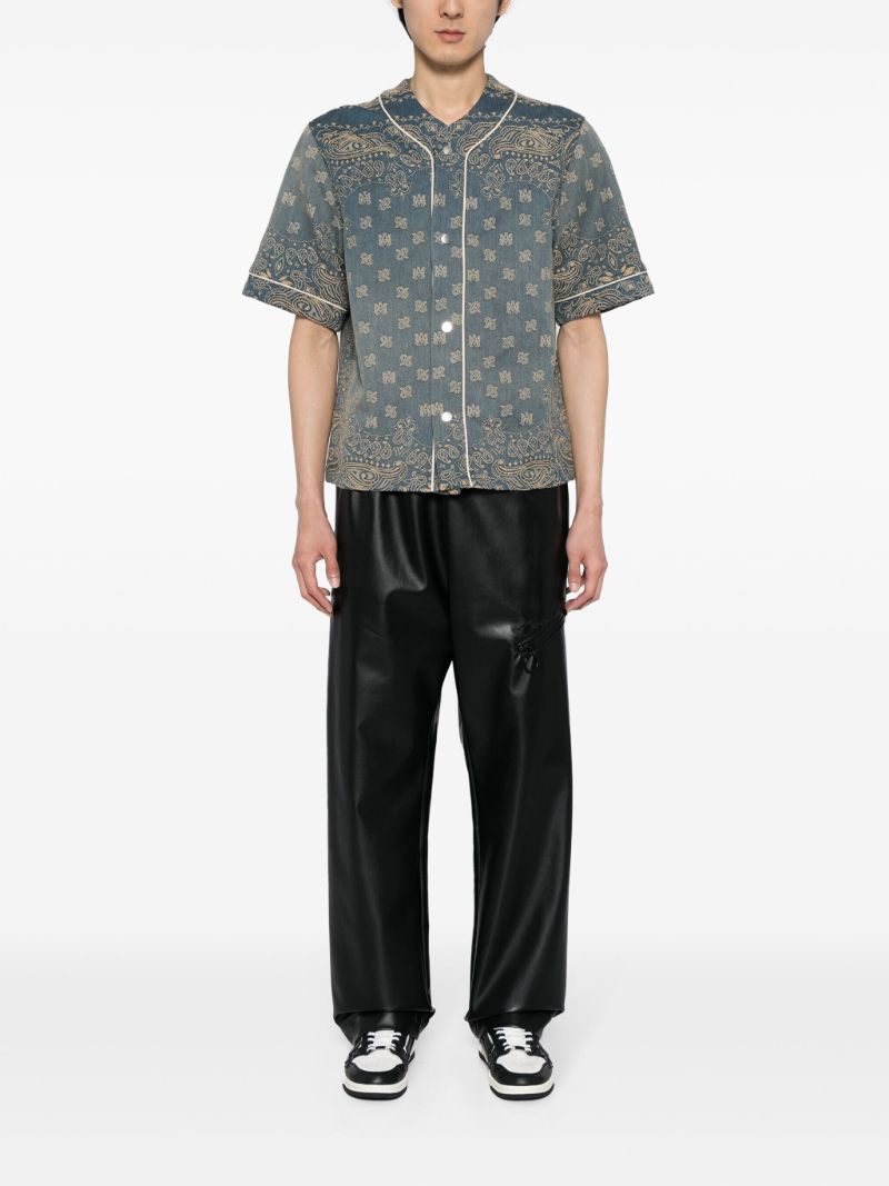 Blue Bandana-print Denim Shirt