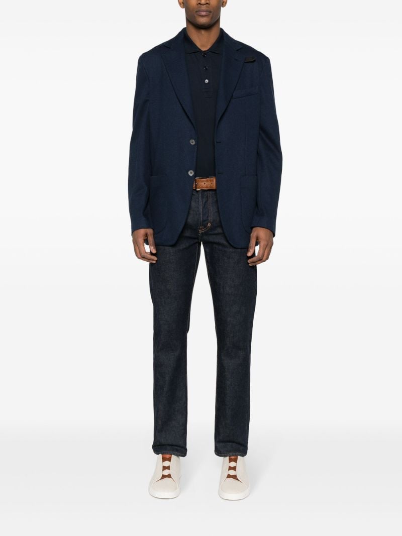 Blue Silk-blend Blazer