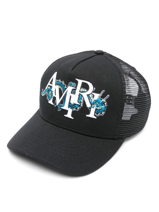 Black Embroidered-logo Baseball Cap