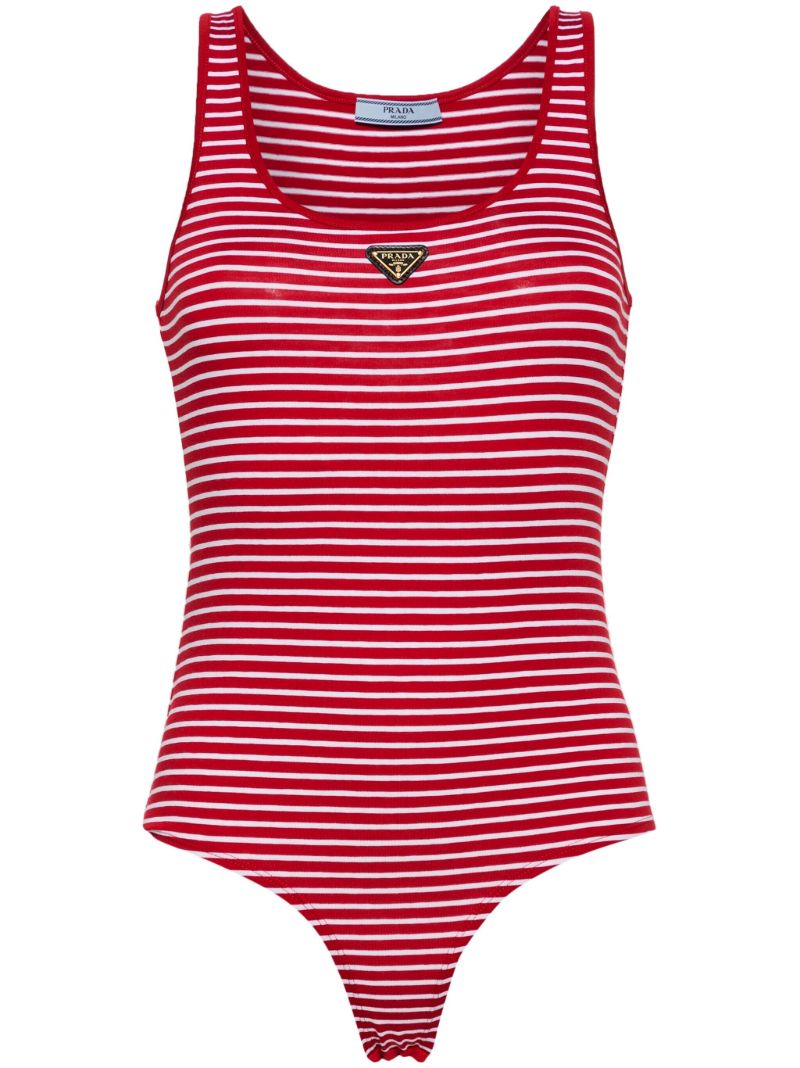 Red Striped Triangle Logo Bodysuit