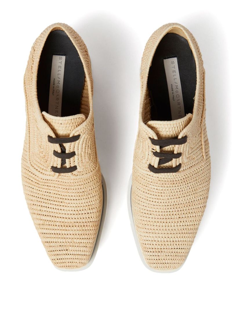 Neutral Elyse Raffia Wedge Shoes