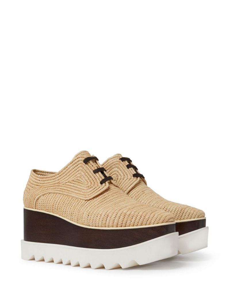 Neutral Elyse Raffia Wedge Shoes