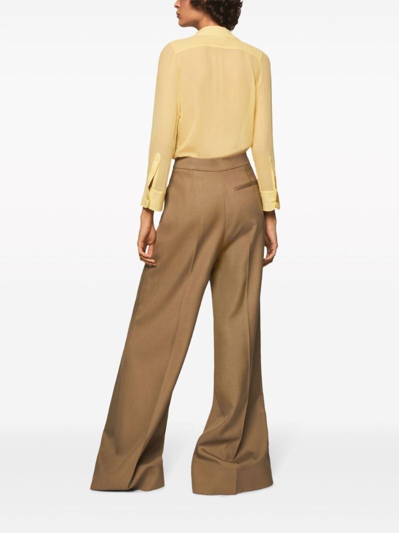 Brown High-waist Wide-leg Trousers