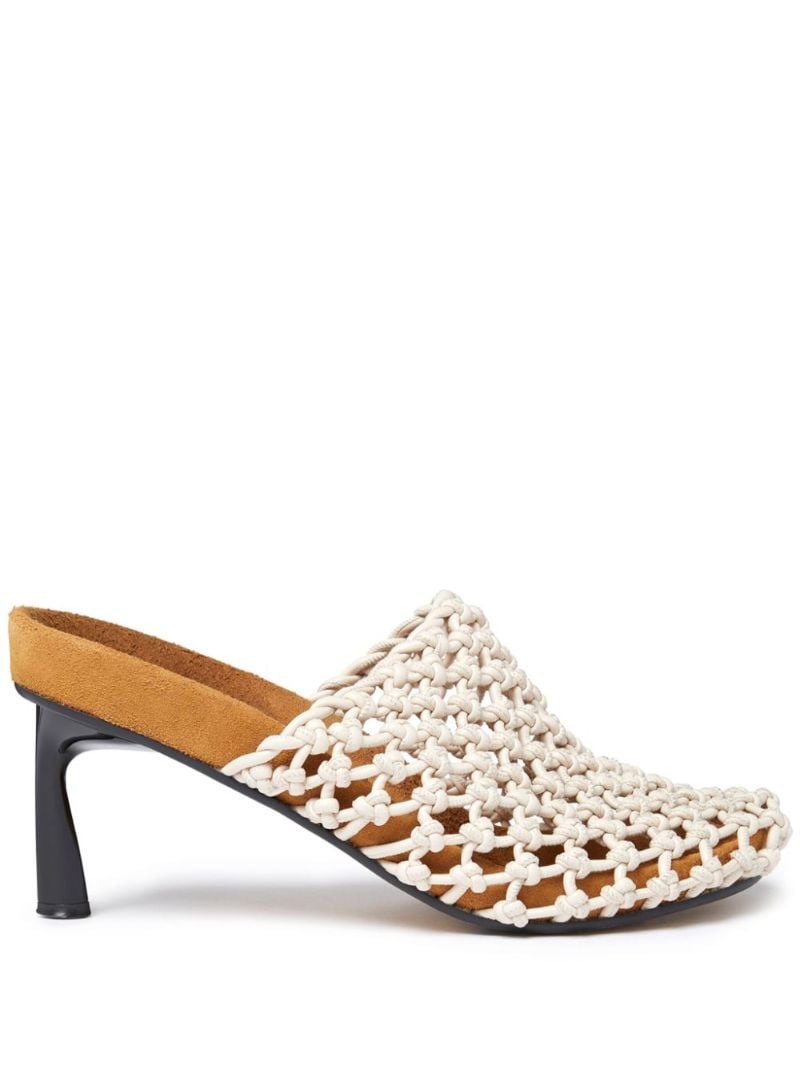 Neutral Terra Knotted Net Mules