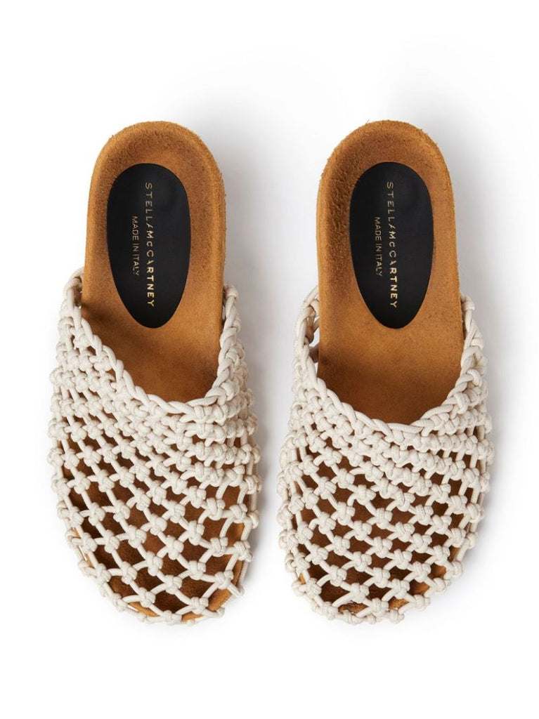 Neutral Terra Knotted Net Mules