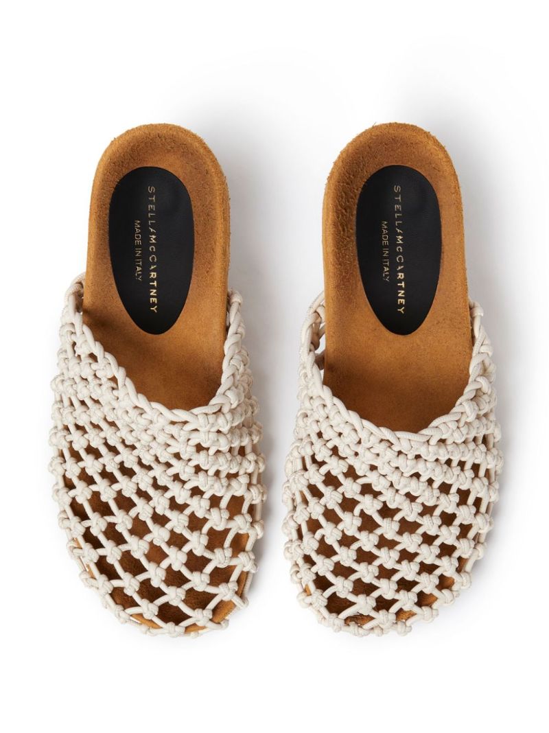 Neutral Terra Knotted Net Mules