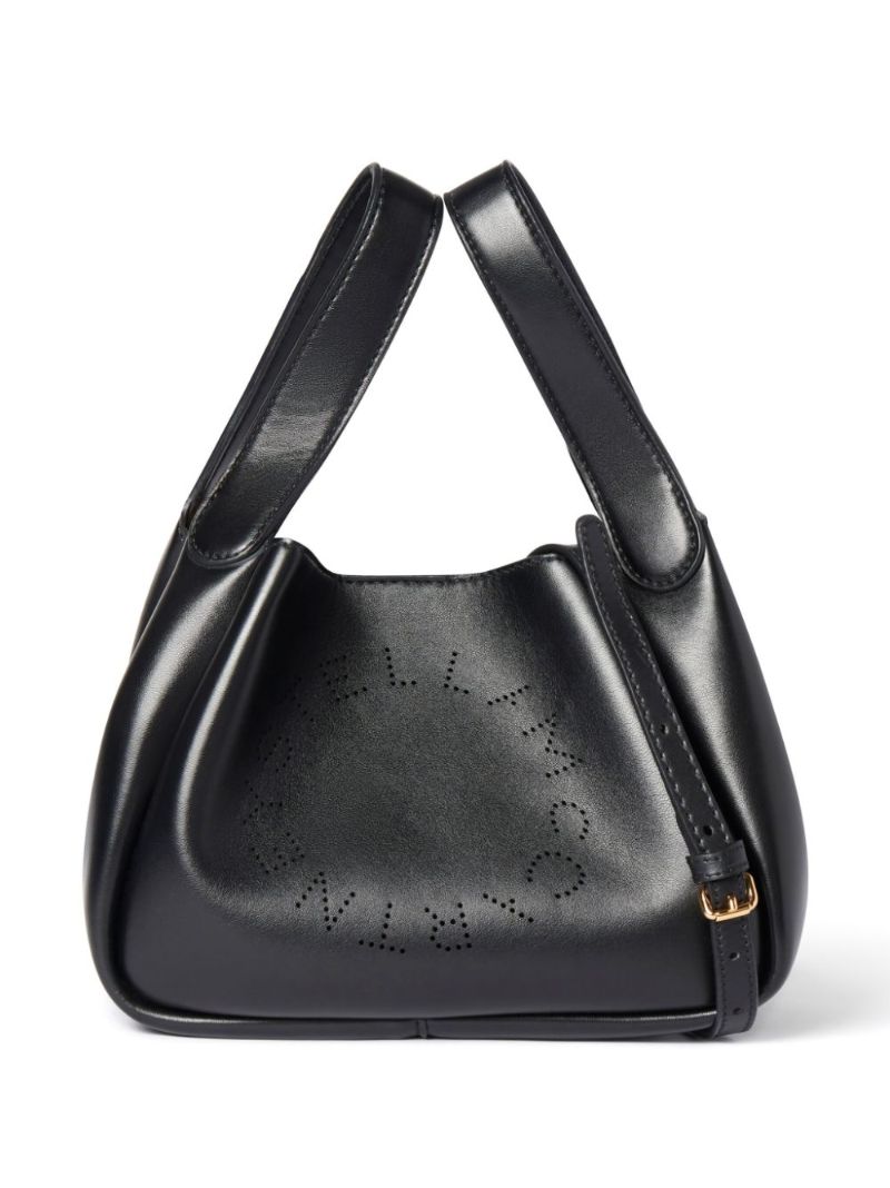 Black Perforated Logo Tote Bag