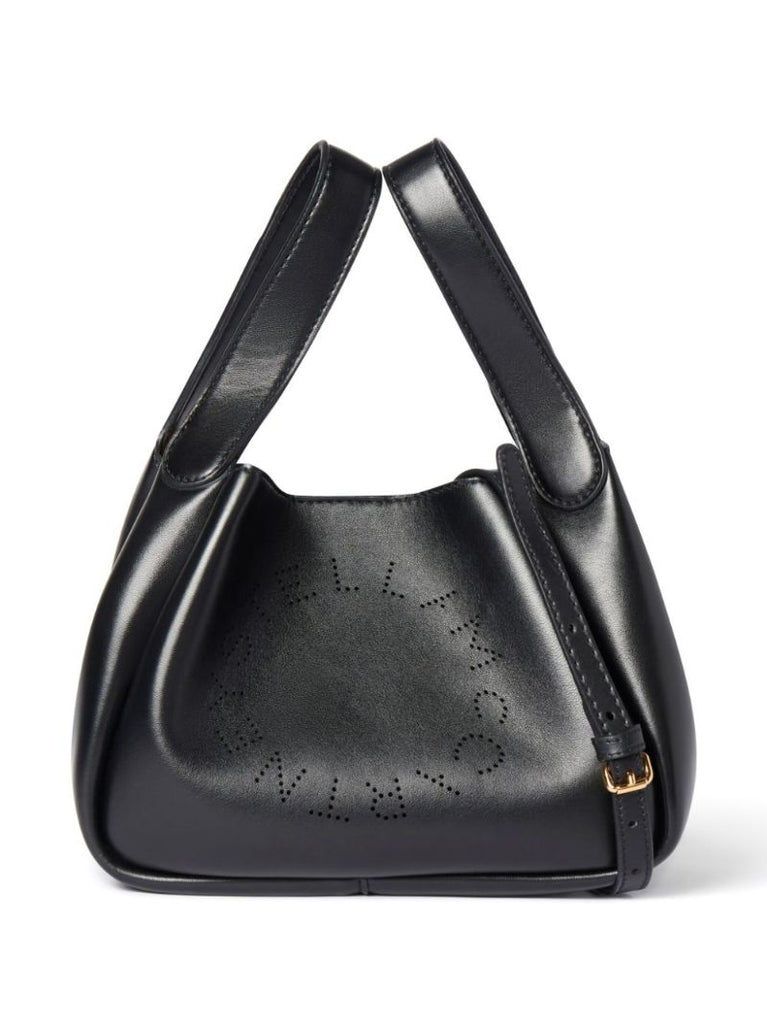 Black Perforated Logo Tote Bag