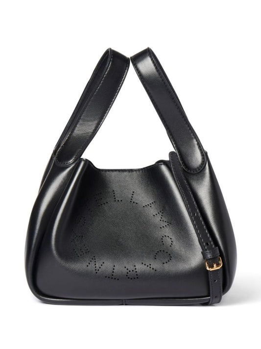 Black Perforated Logo Tote Bag