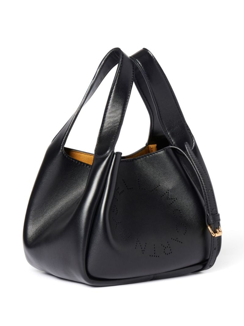 Black Perforated Logo Tote Bag