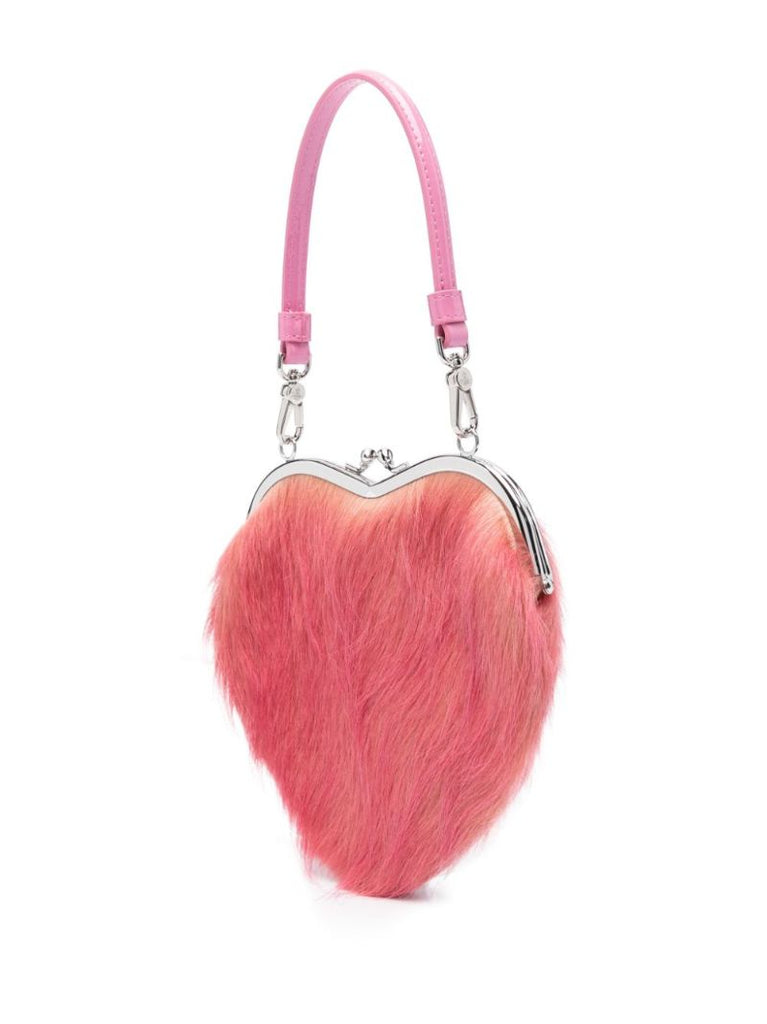Pink Belle Faux-fur Clutch Bag