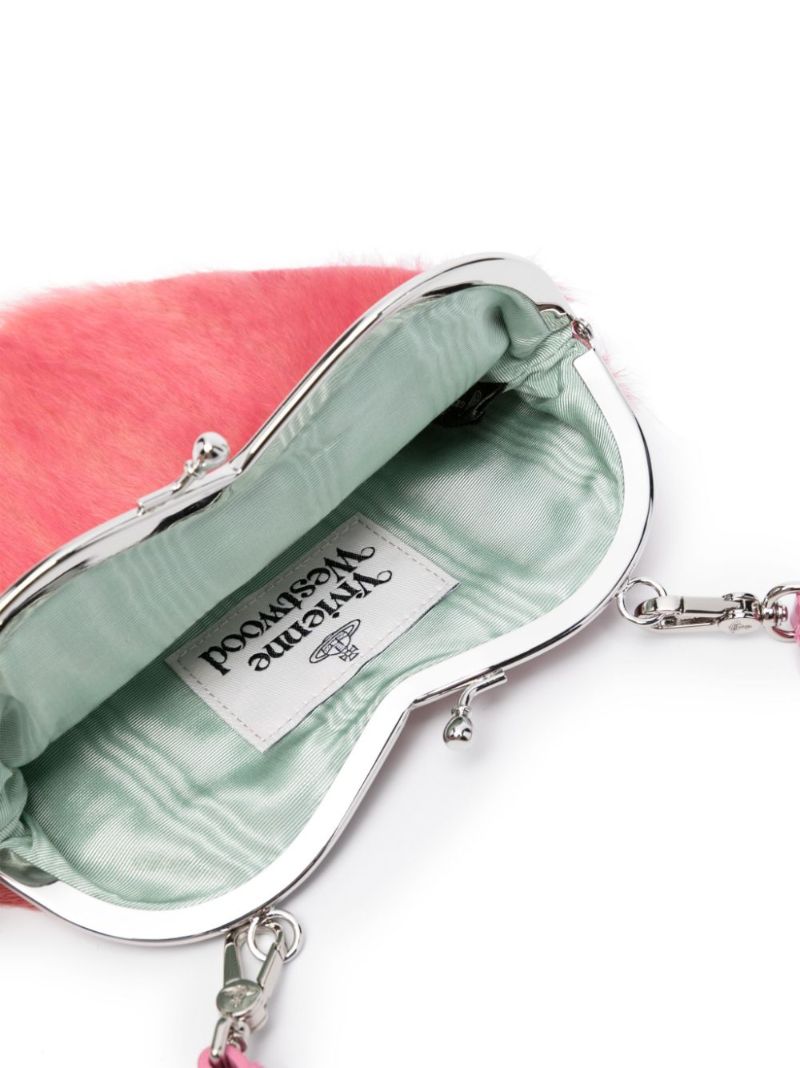 Pink Belle Faux-fur Clutch Bag