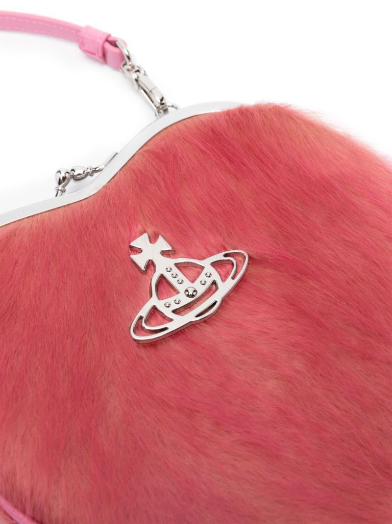 Pink Belle Faux-fur Clutch Bag
