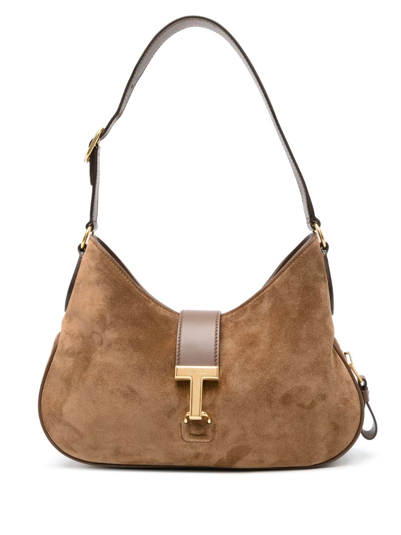 Brown Monarch Suede Shoulder Bag