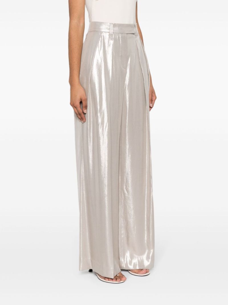 Gold-tone High-waisted Wide-leg Trousers