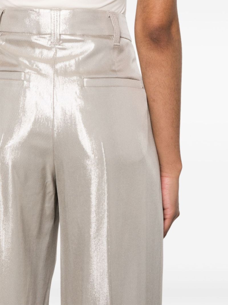 Gold-tone High-waisted Wide-leg Trousers