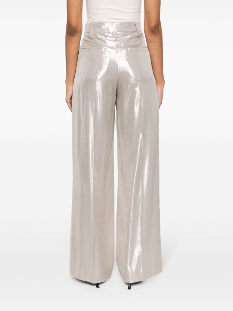 Gold-tone High-waisted Wide-leg Trousers