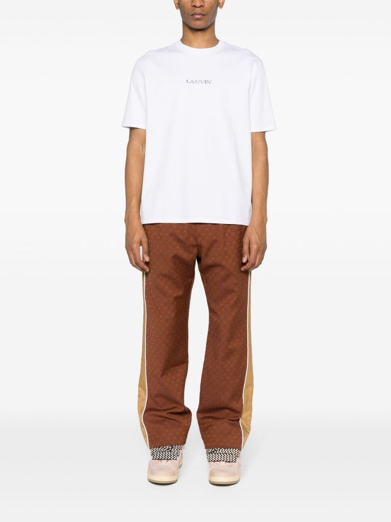 White Logo-embroidered Cotton T-shirt