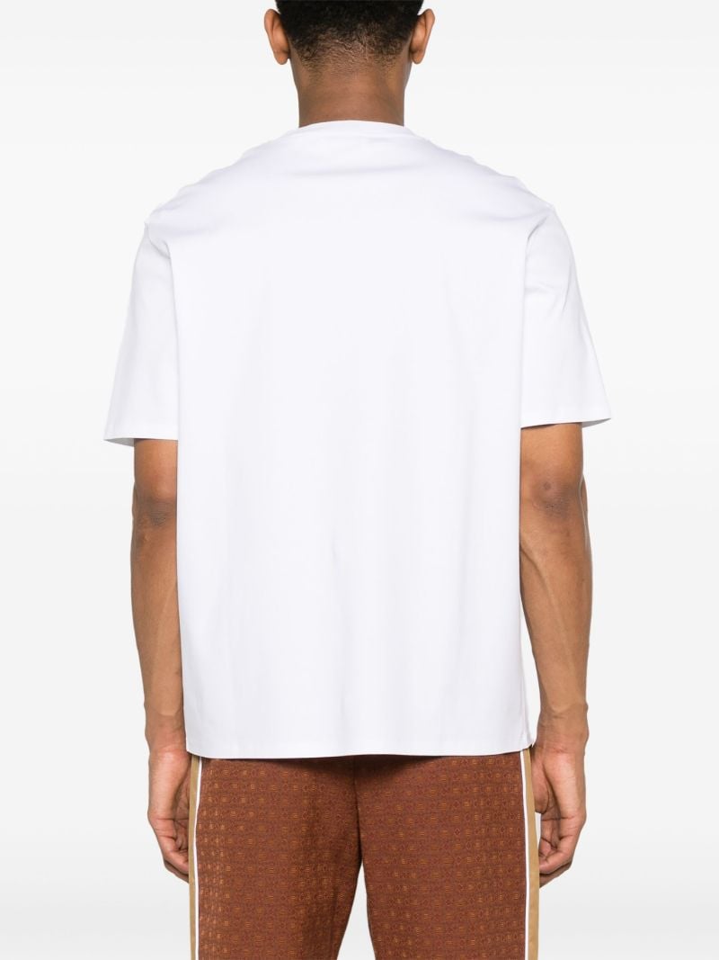 White Logo-embroidered Cotton T-shirt