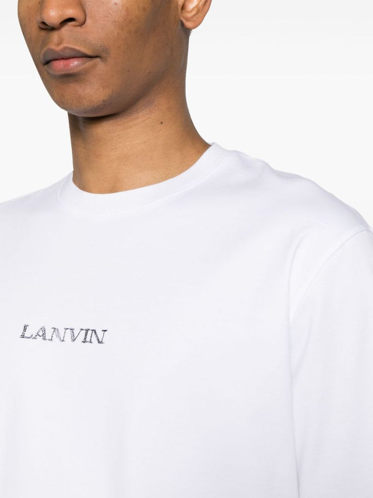 White Logo-embroidered Cotton T-shirt