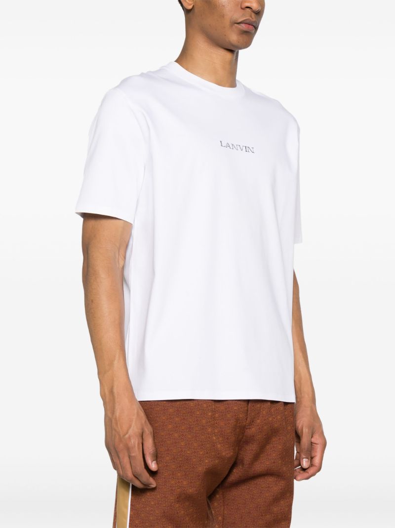 White Logo-embroidered Cotton T-shirt