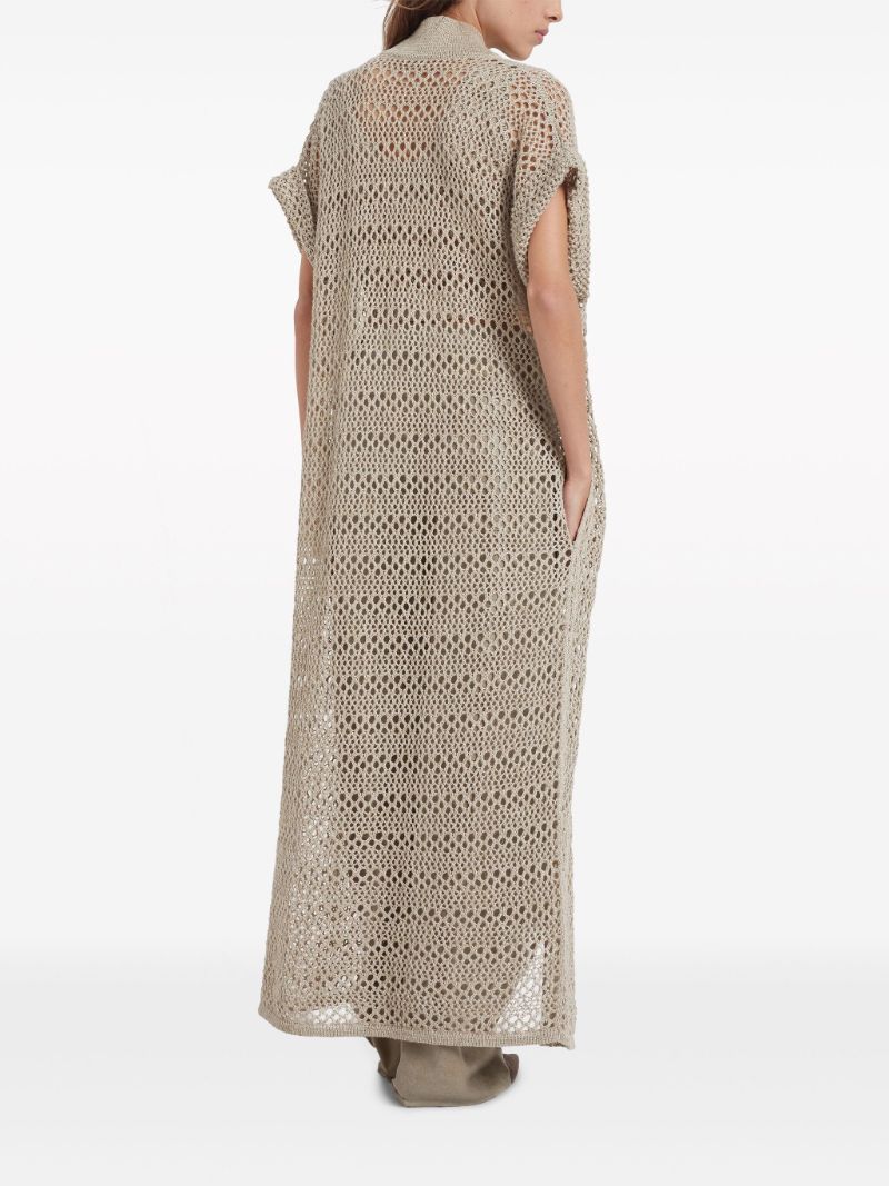 Neutral Net Open-knit Cardi Coat
