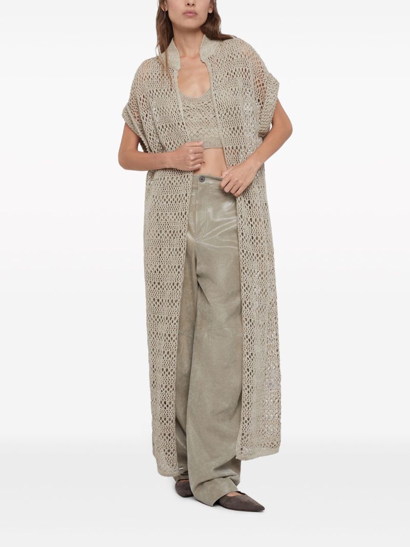 Neutral Net Open-knit Cardi Coat