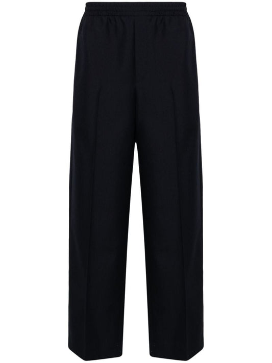 Blue Straight-leg Wool Trousers