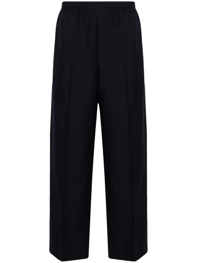 Blue Straight-leg Wool Trousers
