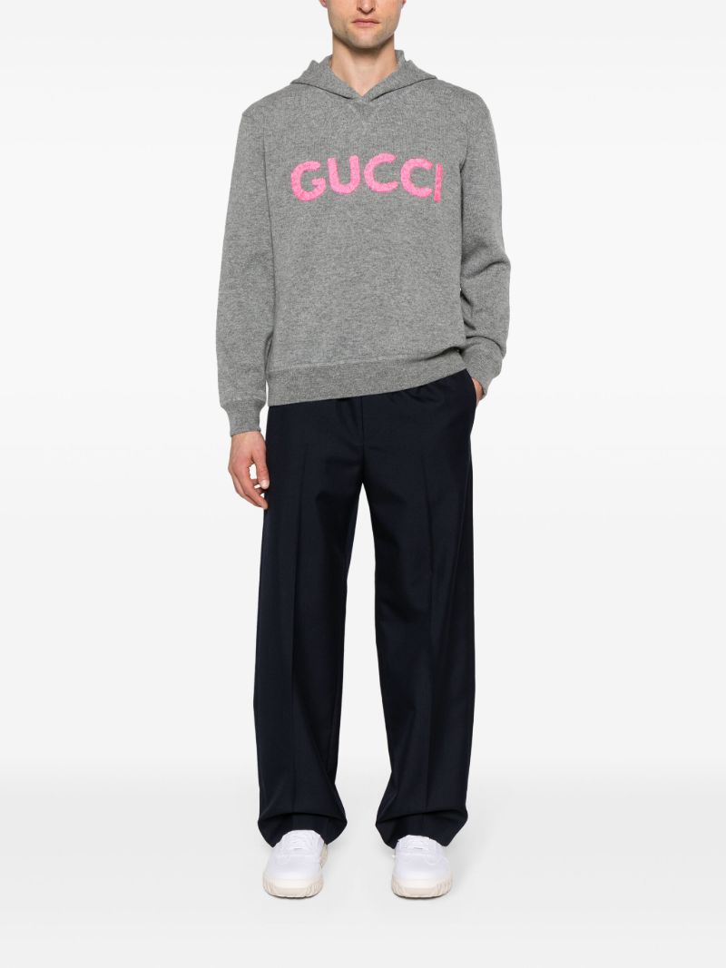 Blue Straight-leg Wool Trousers