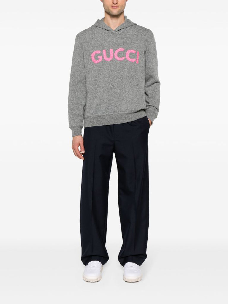 Blue Straight-leg Wool Trousers