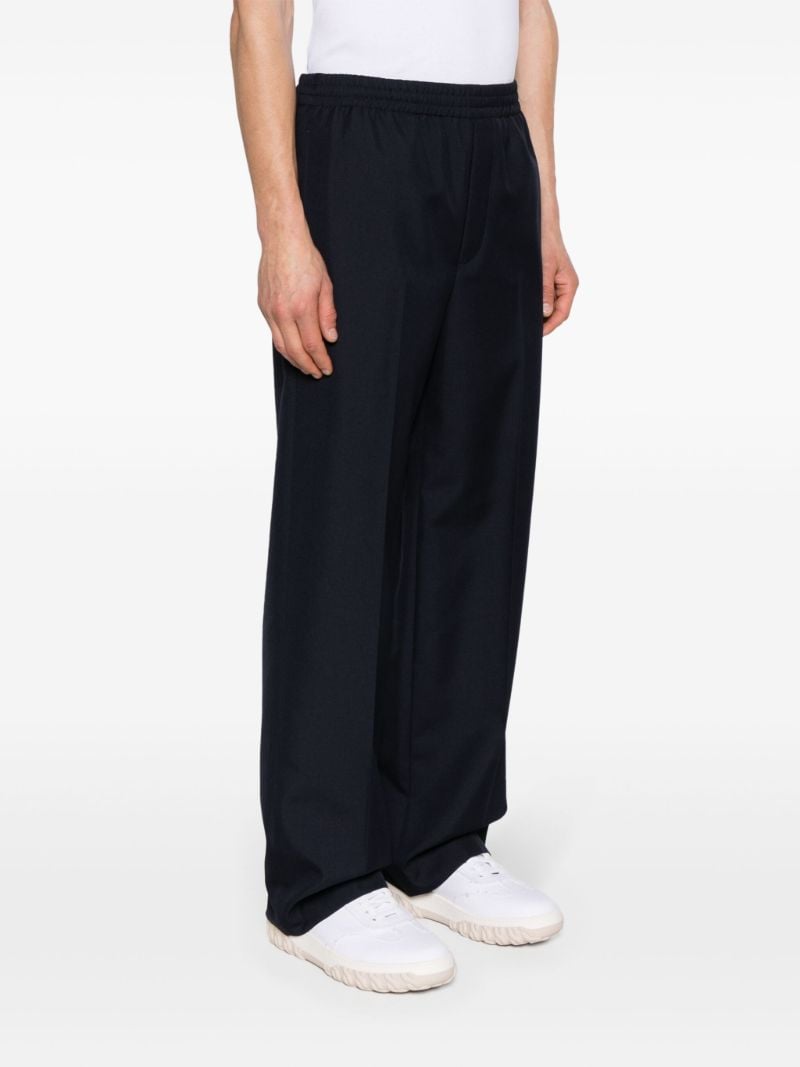Blue Straight-leg Wool Trousers