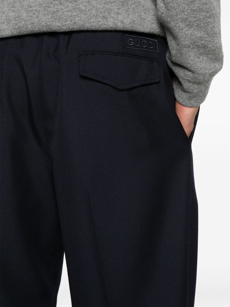 Blue Straight-leg Wool Trousers