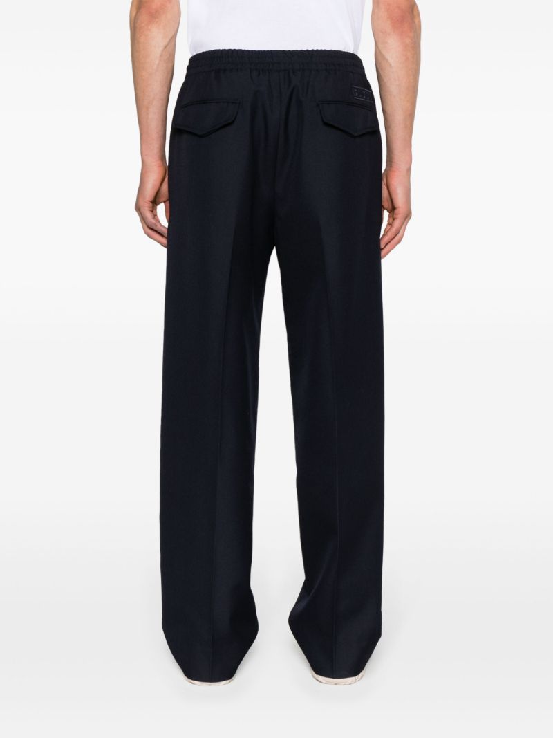 Blue Straight-leg Wool Trousers