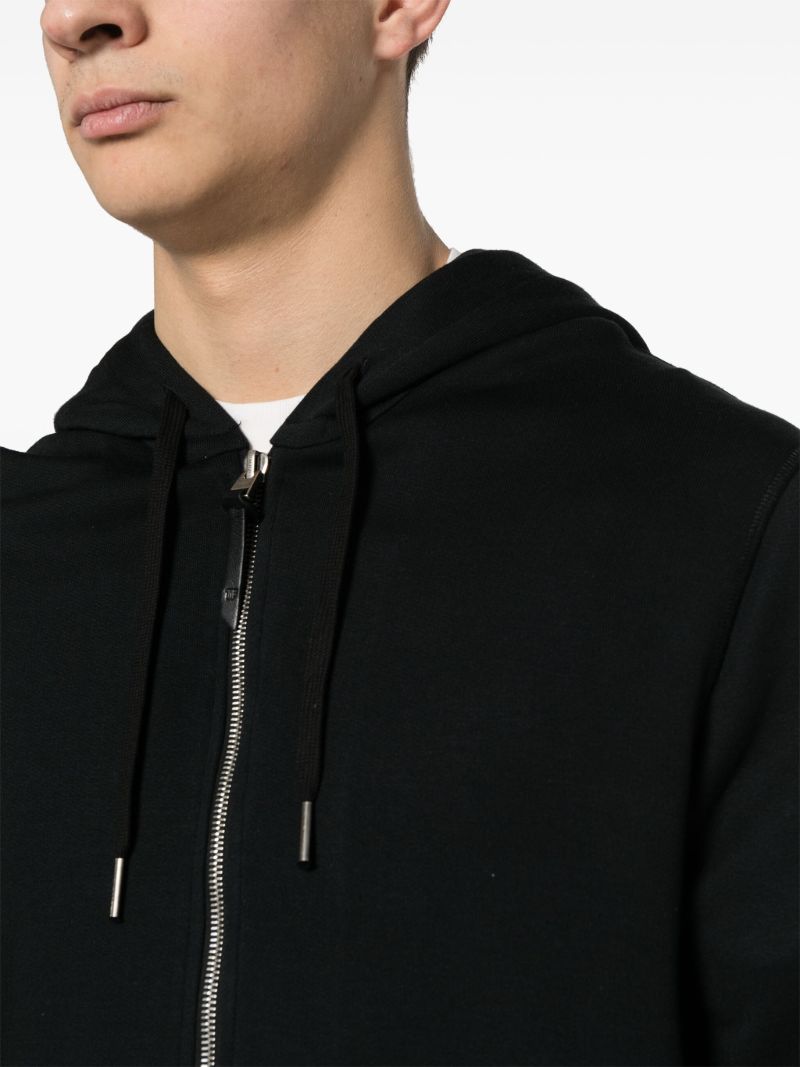 Black Jersey Drawstring Hoodie