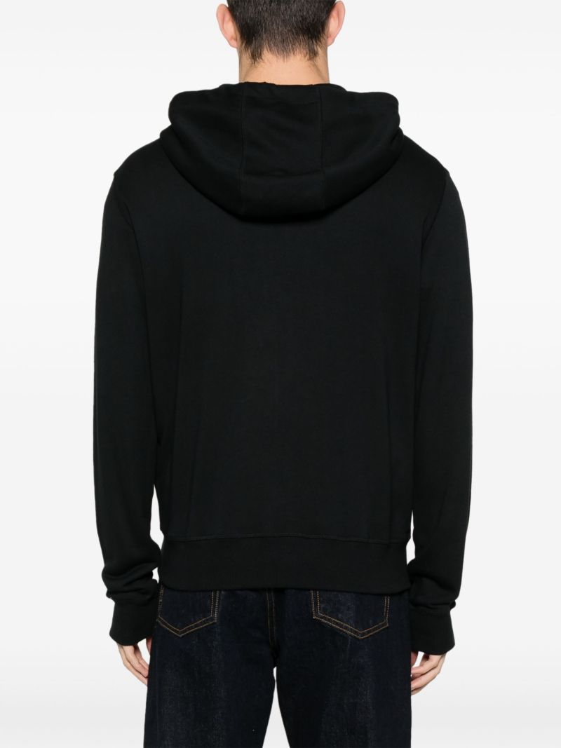 Black Jersey Drawstring Hoodie
