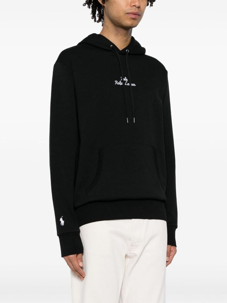 Black Logo-embroidered Hoodie