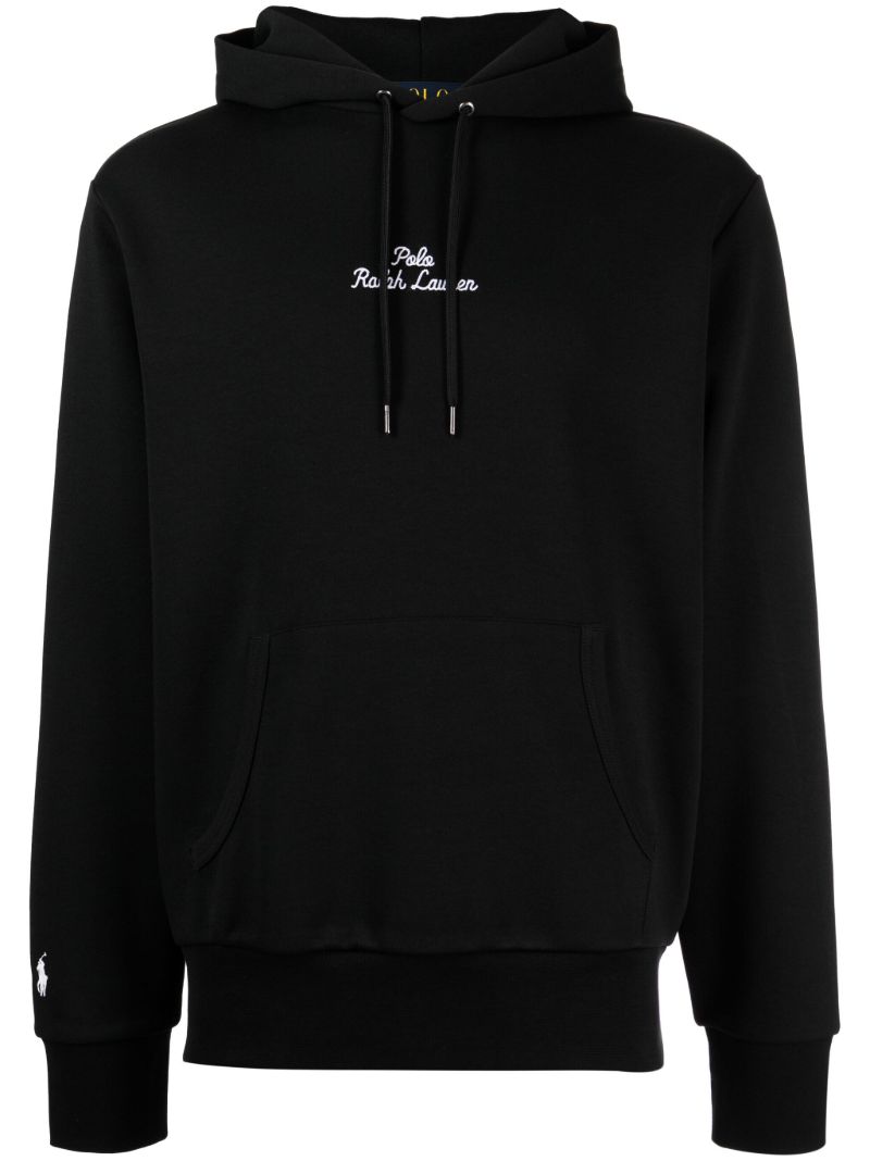 Black Logo-embroidered Hoodie