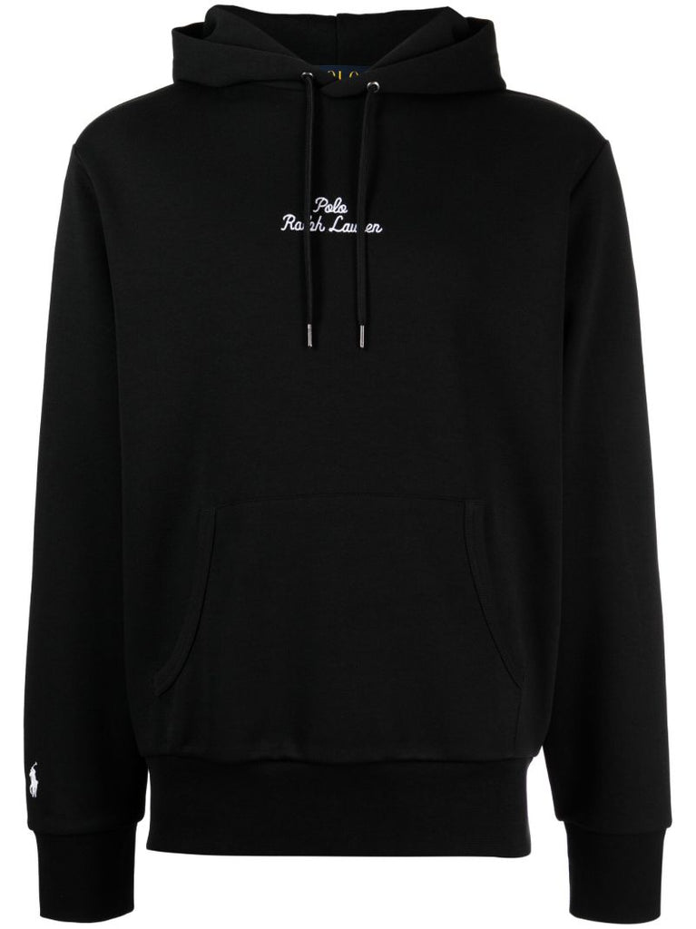 Black Logo-embroidered Hoodie