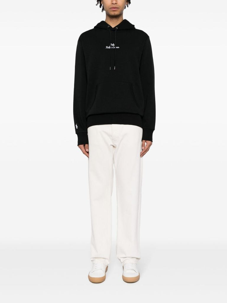 Black Logo-embroidered Hoodie