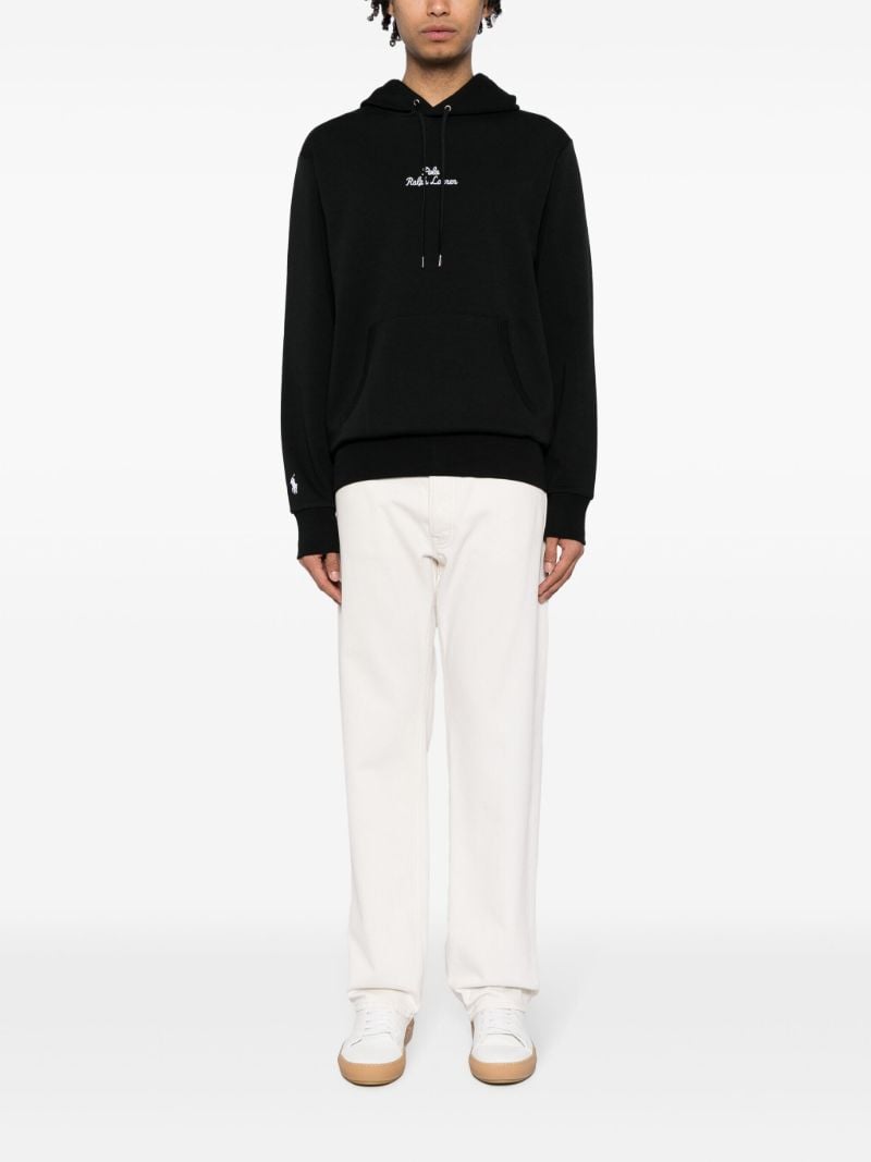 Black Logo-embroidered Hoodie