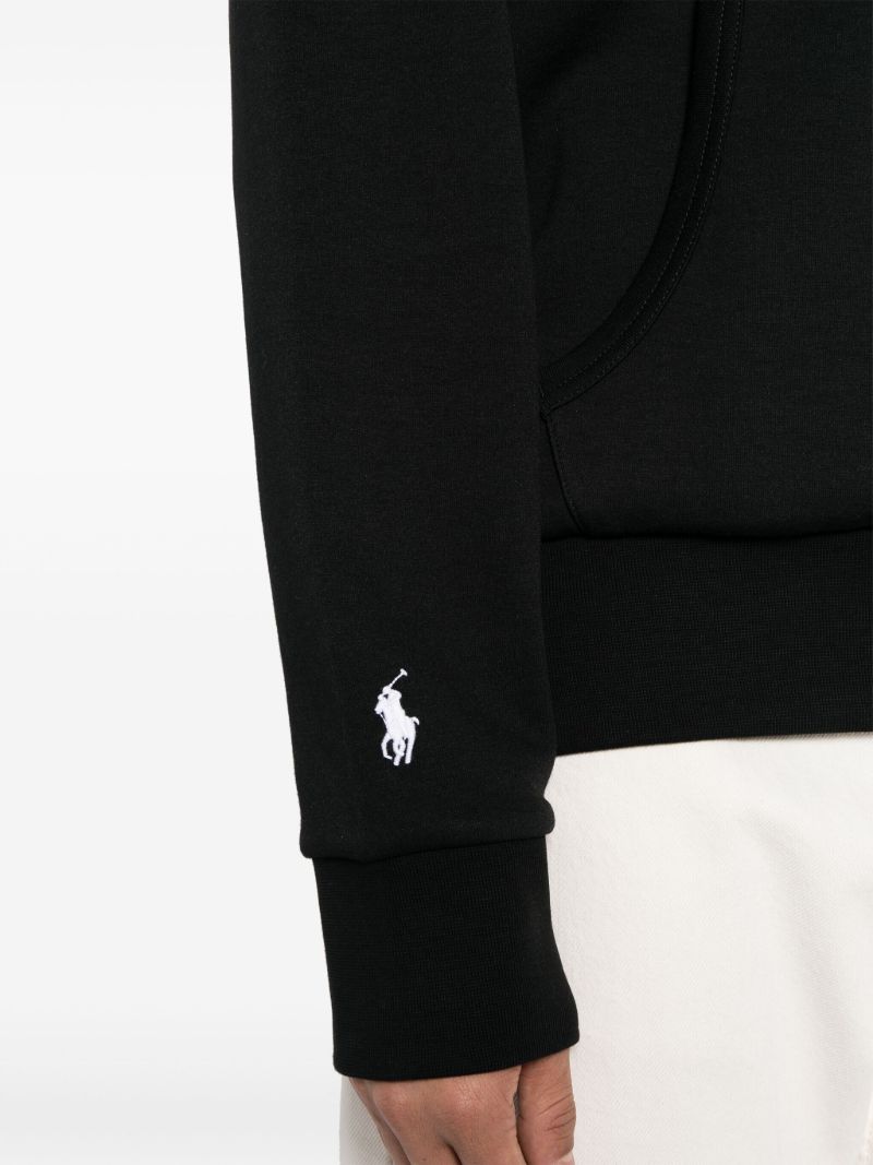Black Logo-embroidered Hoodie